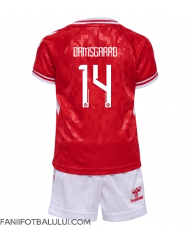 Danemarca Mikkel Damsgaard #14 Echipament de Fotbal Replică European 2024 Copii Acasa (+ Șorturi)
